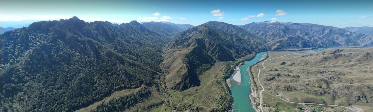 Панорама долины реки Катунь